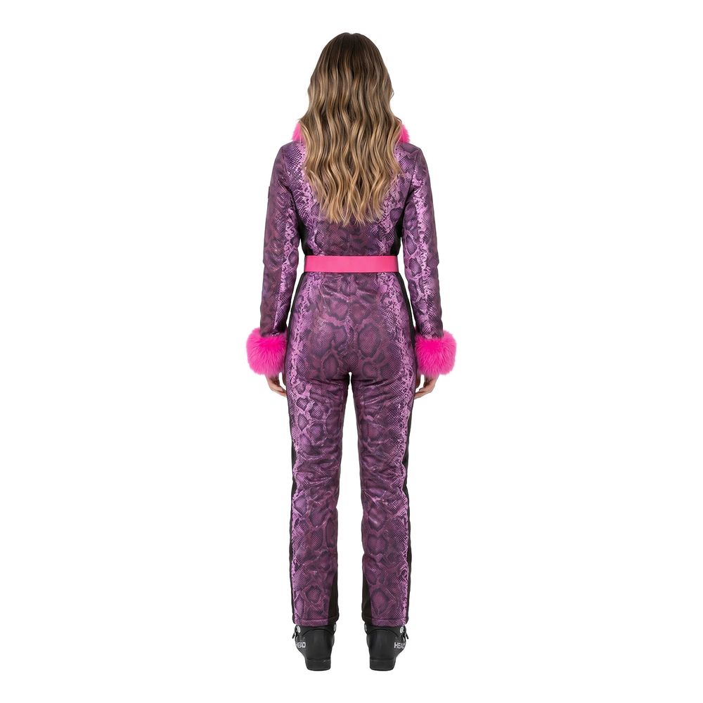 Skidoverall Snake Print med Lyserød Fuskepels Kostume