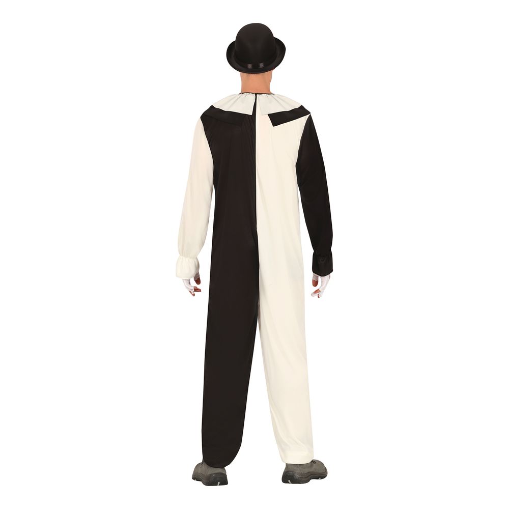 Skræmmende Klovn Sort/Hvid Kostume