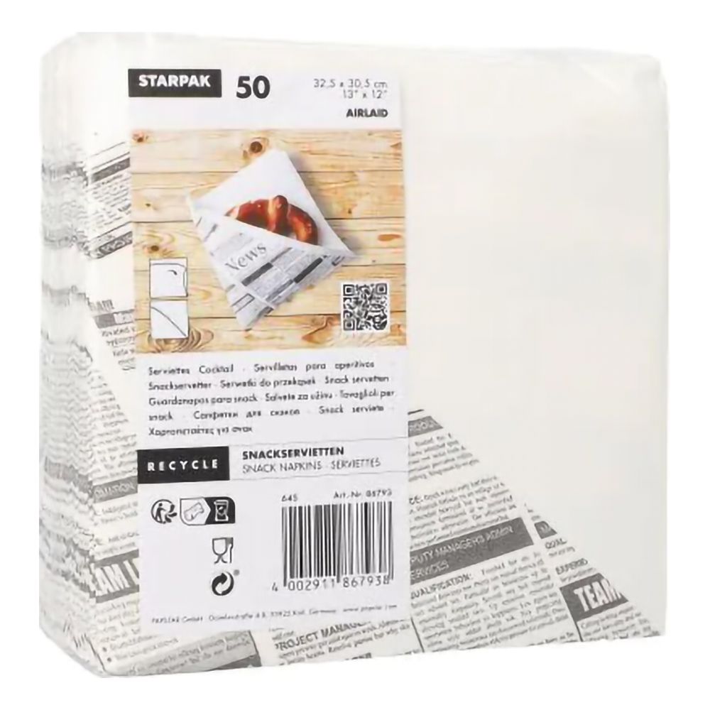 Snackservetter Tygliknande Tidningsmotiv