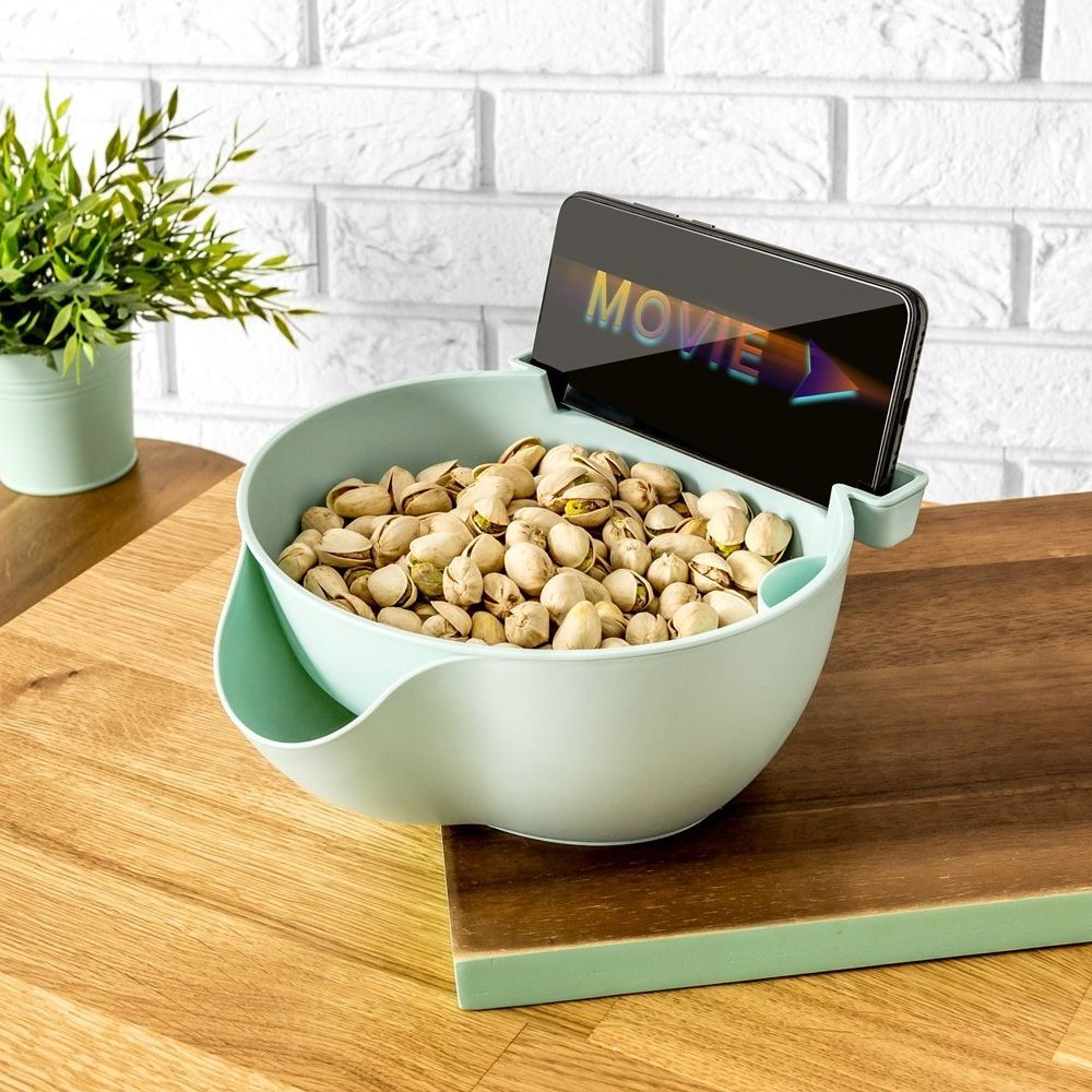 Snackskål med Mobilholder