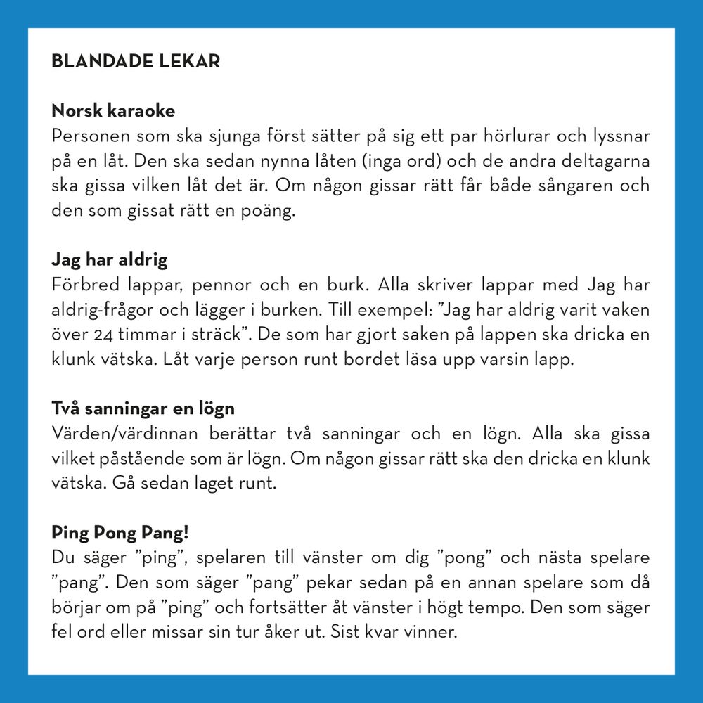 Snapsvisor Middagsspel