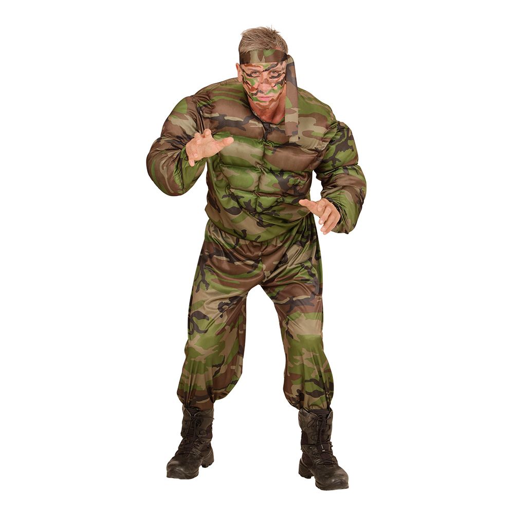 Soldat med Muskler Kostyme