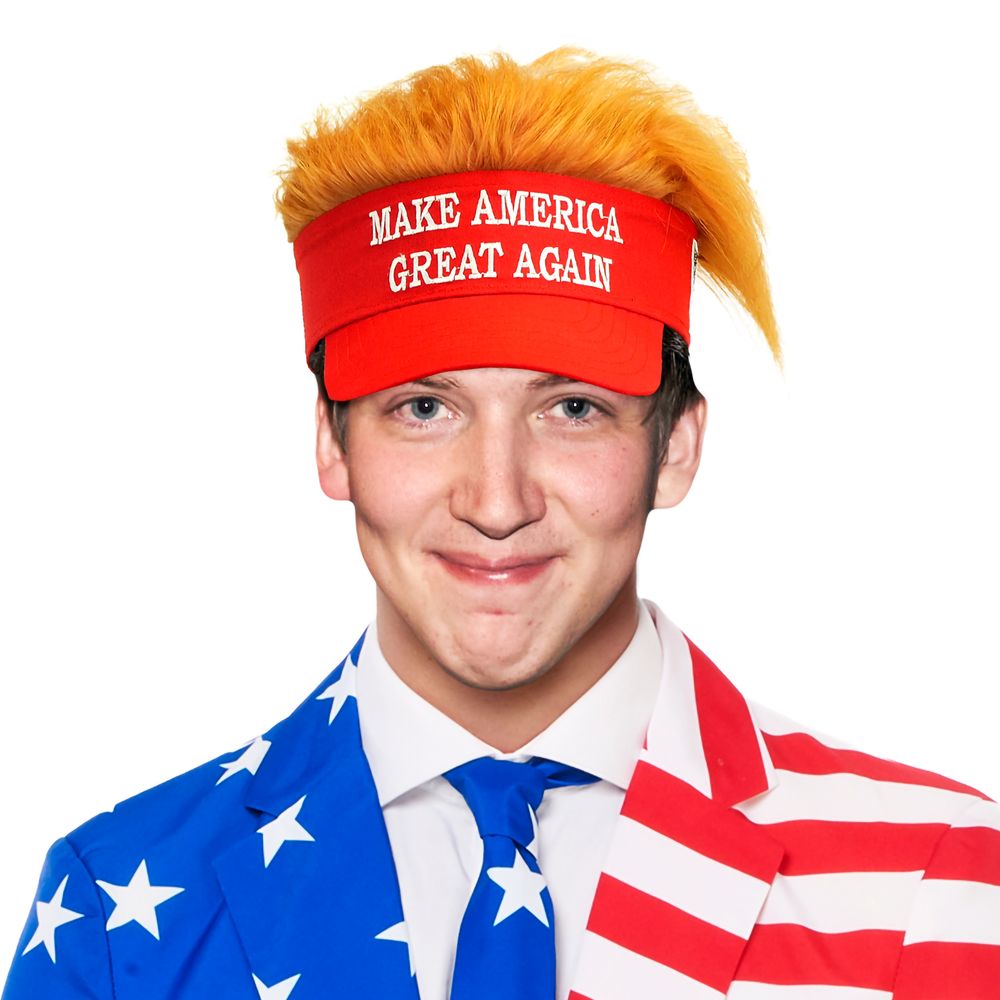 Solskærm med hår Make America Great Again