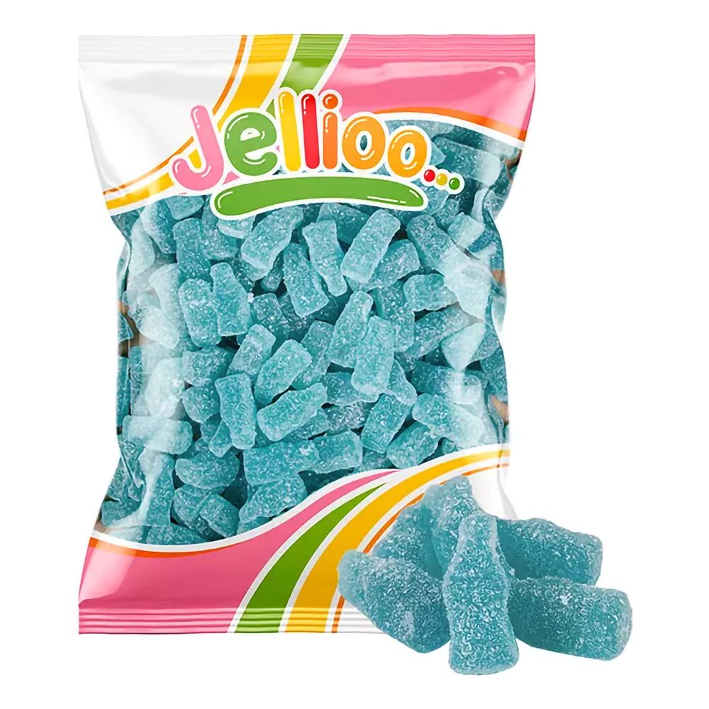 Jellioo Sour Gummy Blue Raspberry Bottle Storpack