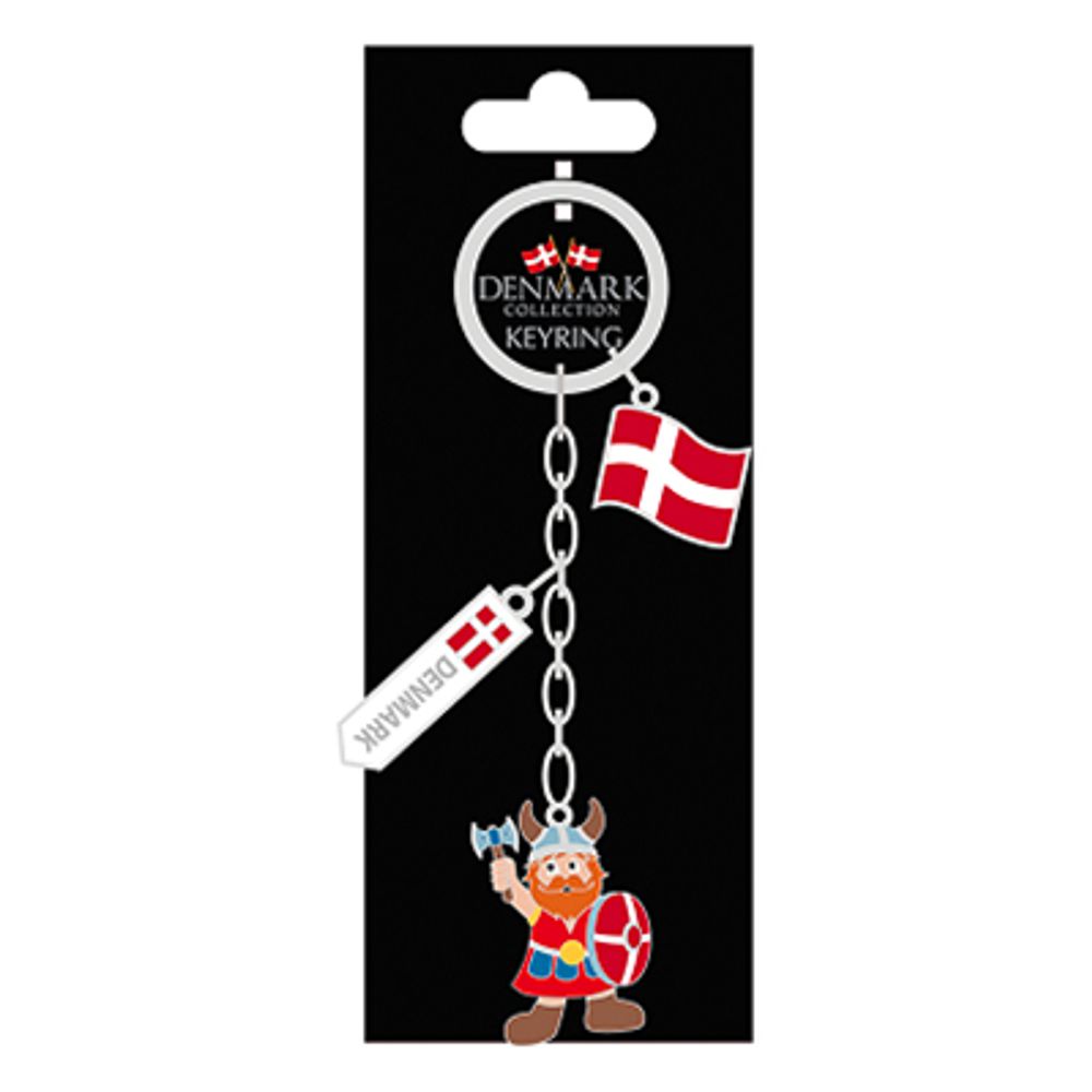 Matkamuisto Tanska Avainrengas Viikinki/Lippu