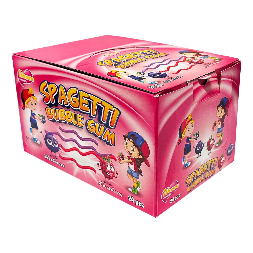 Spaghetti Bubble Gum Blueberry & Raspberry Økonomipakke