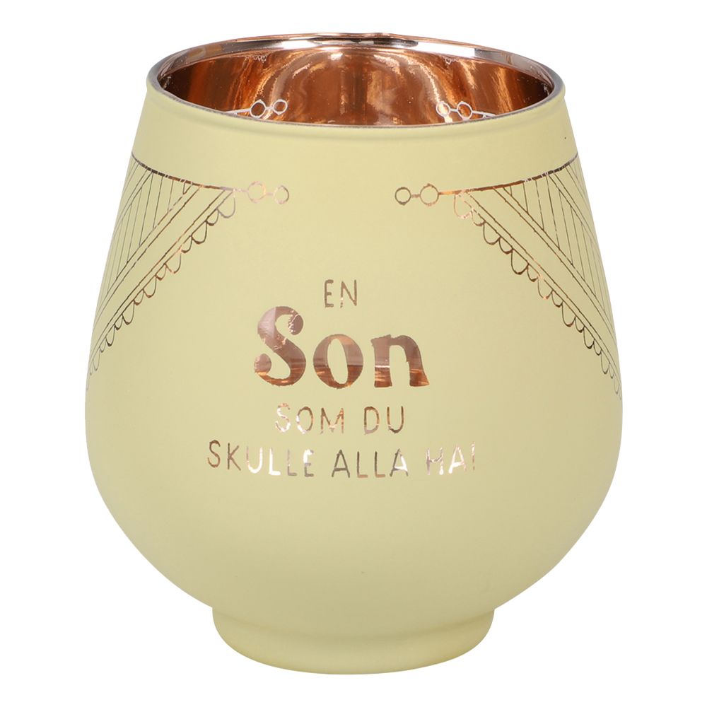 Ljuslykta Spegelglas med Text