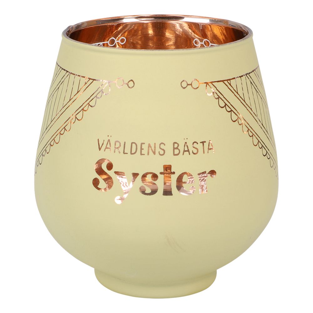 Ljuslykta Spegelglas med Text
