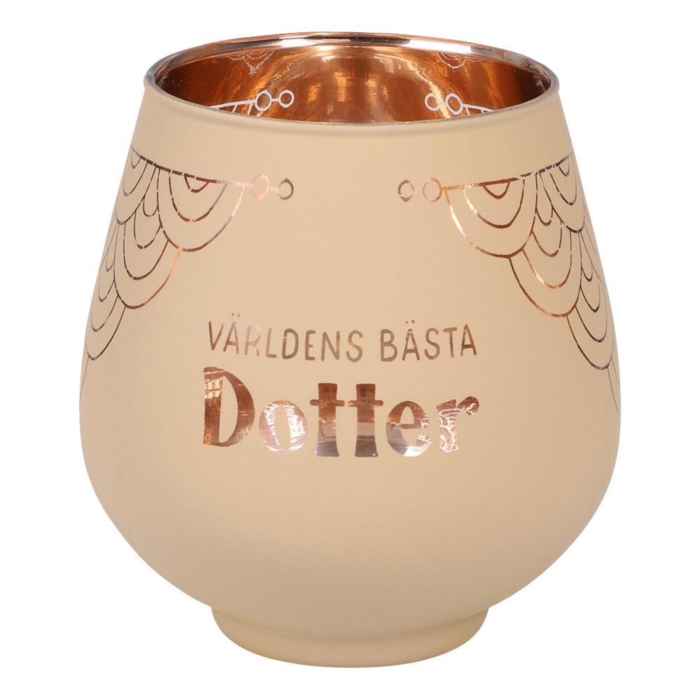 Ljuslykta Spegelglas med Text