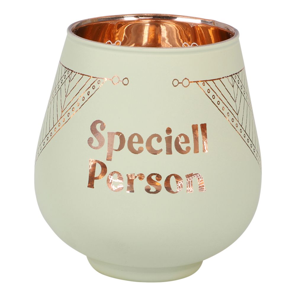 Ljuslykta Spegelglas med Text