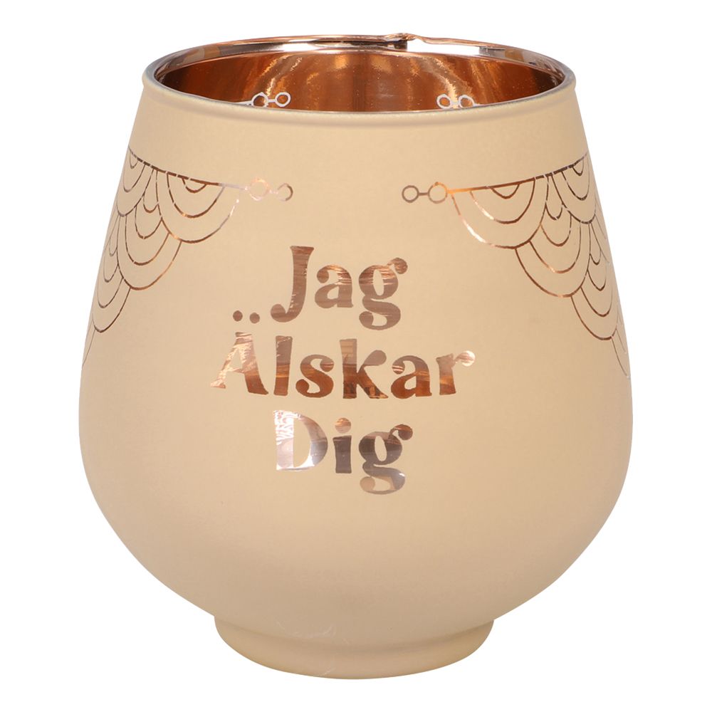 Ljuslykta Spegelglas med Text