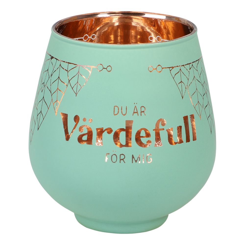 Ljuslykta Spegelglas med Text