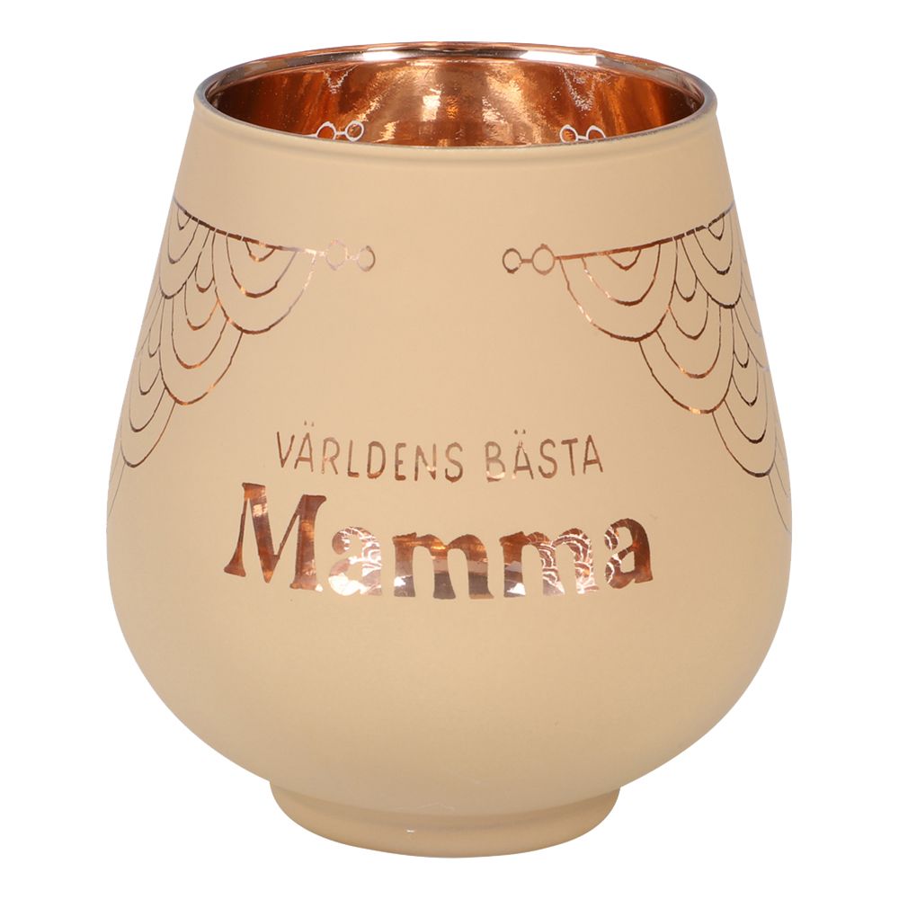 Ljuslykta Spegelglas med Text
