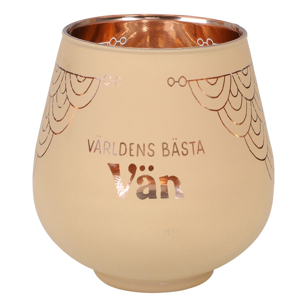 Ljuslykta Spegelglas med Text