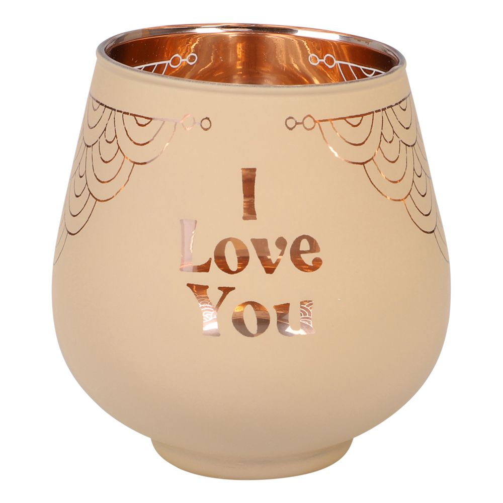 Ljuslykta Spegelglas med Text