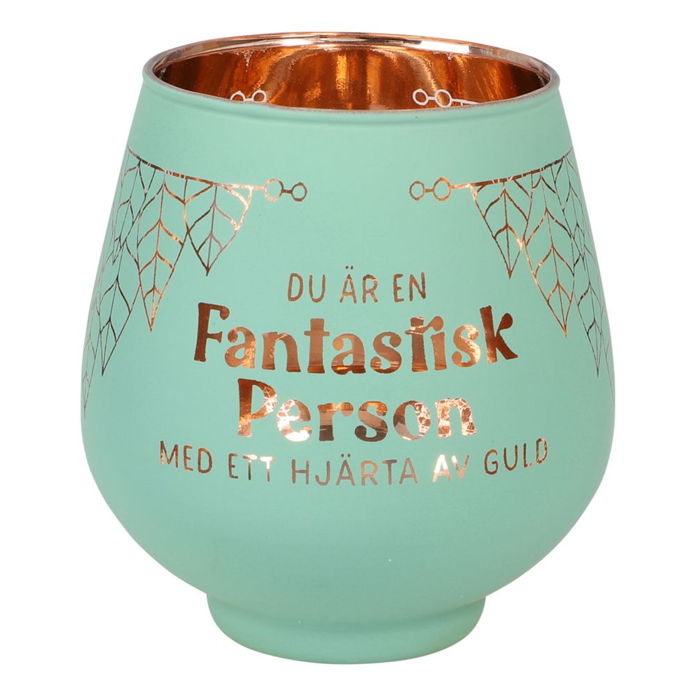 Ljuslykta Spegelglas med Text