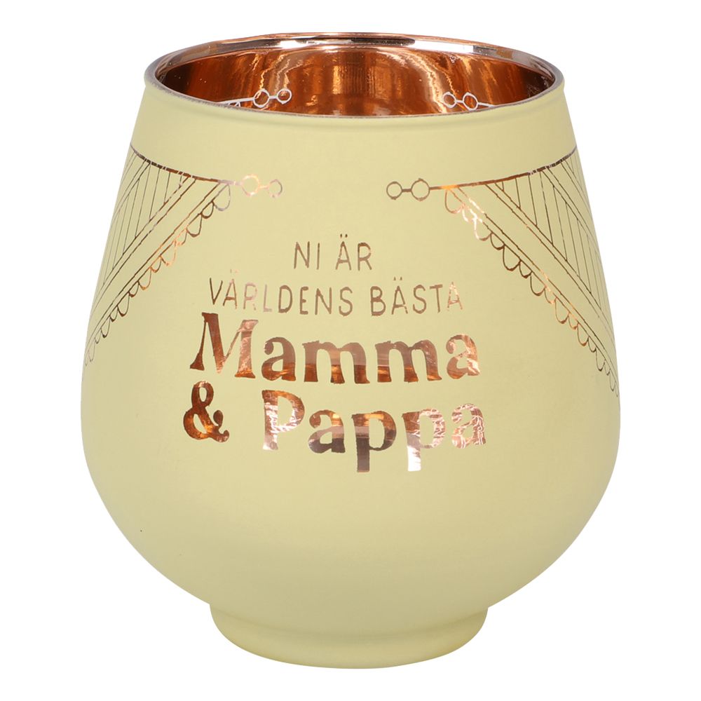 Ljuslykta Spegelglas med Text