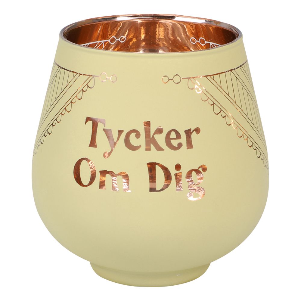 Ljuslykta Spegelglas med Text