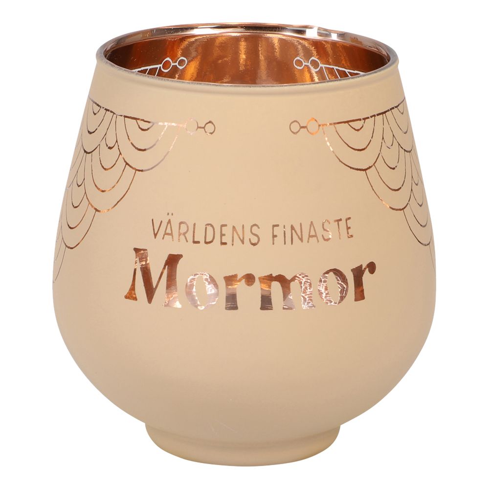 Ljuslykta Spegelglas med Text
