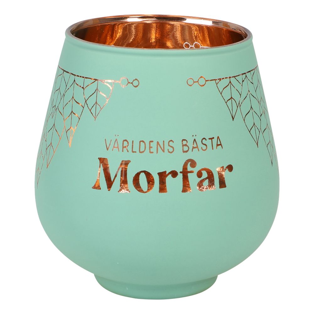 Ljuslykta Spegelglas med Text