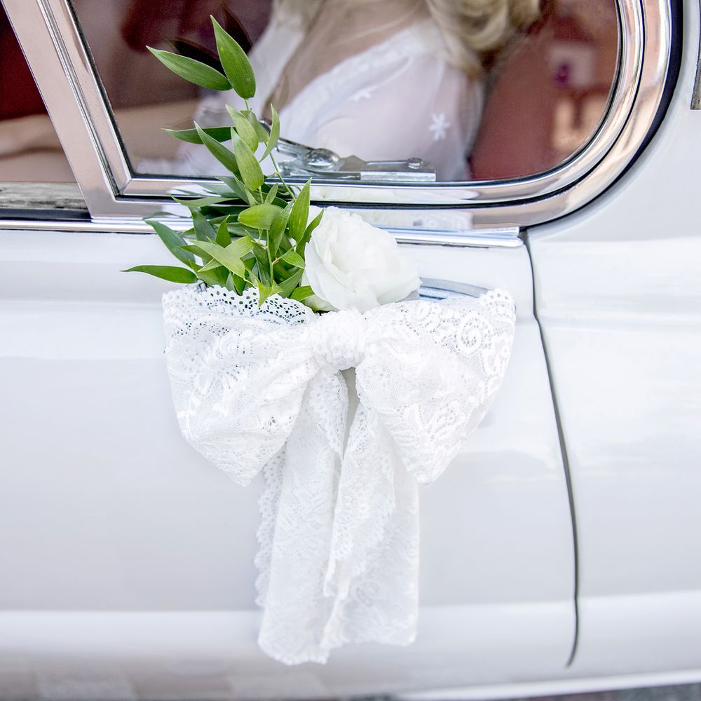Spetsband Blomster Off-White på Rulle