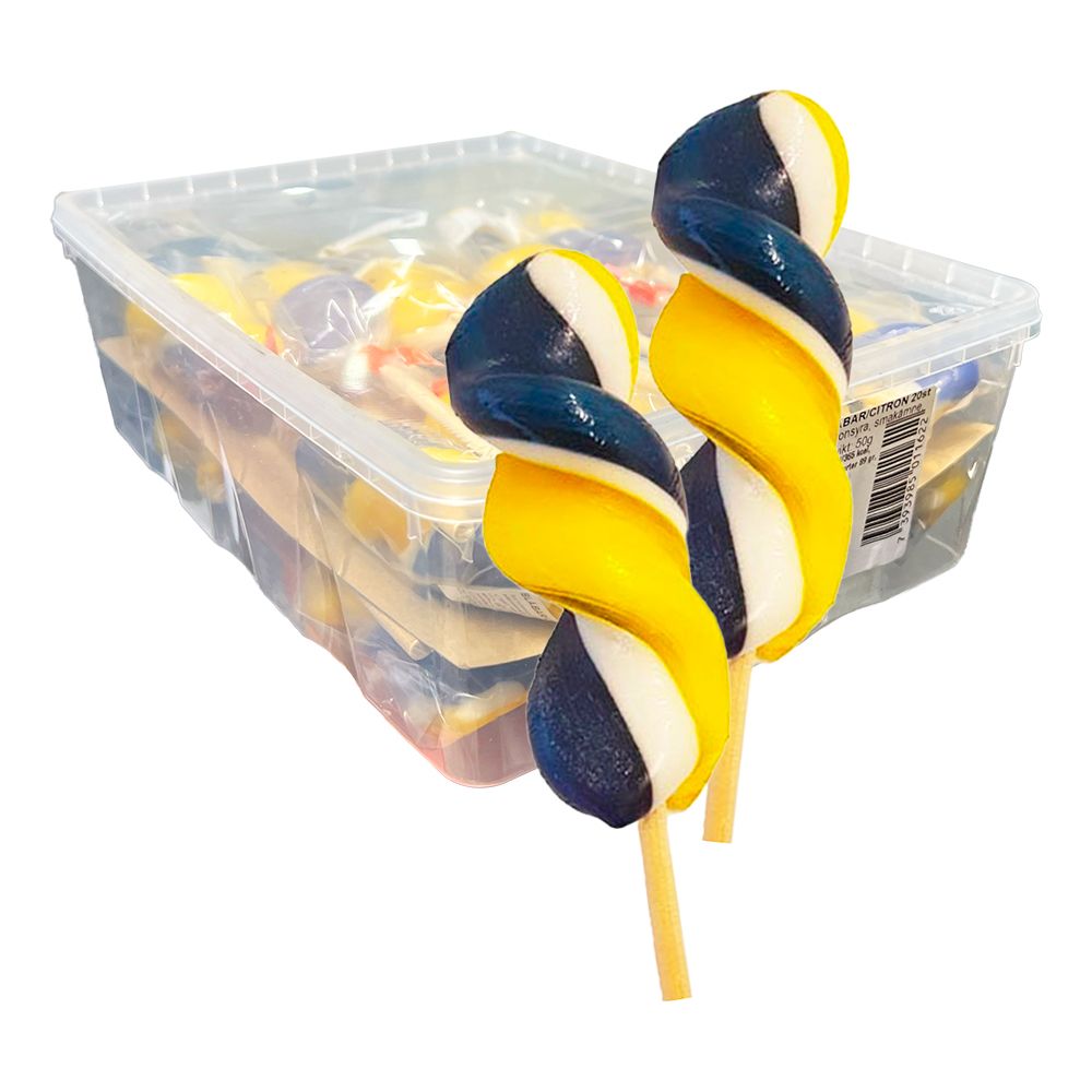 Spiralklubba Blåbär/Citron Storpack