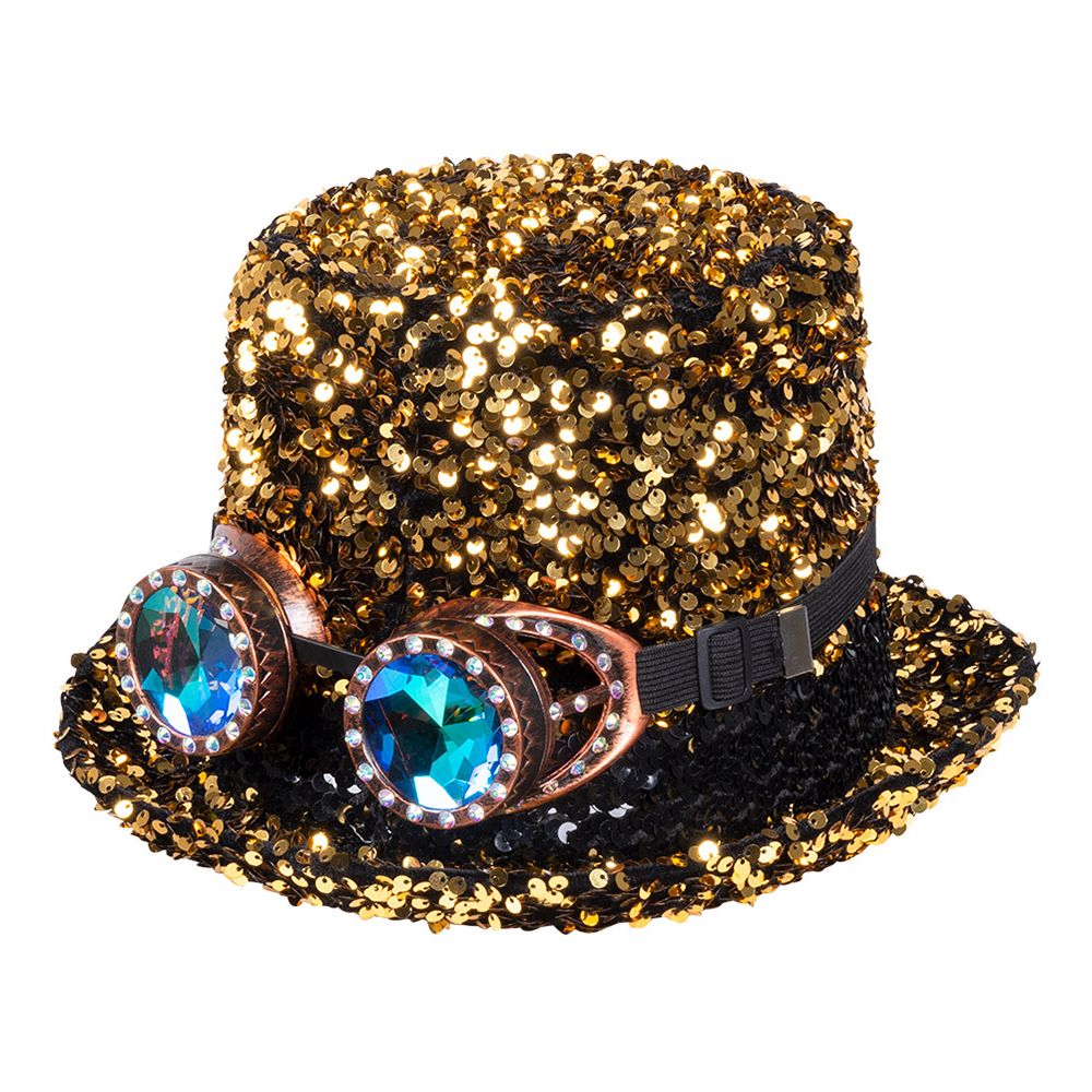Paljetthatt Steampunk Deluxe Guld