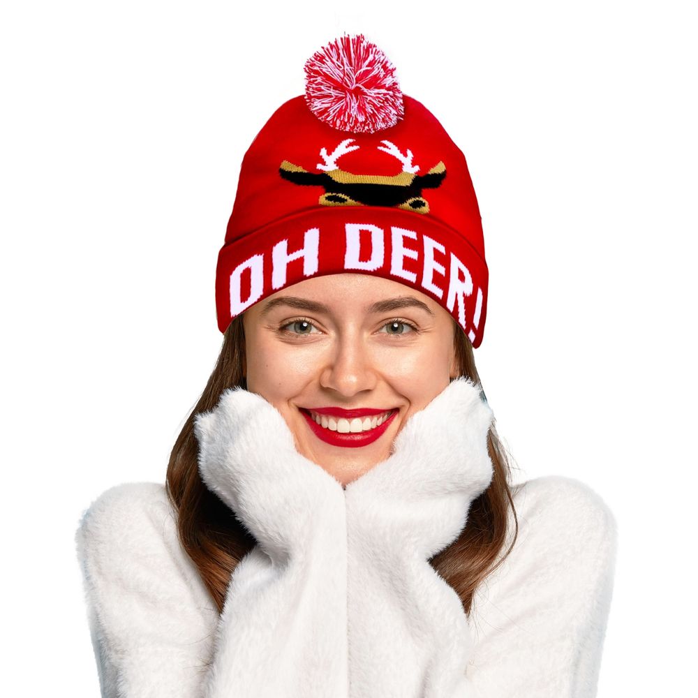 Neulottu Jouluhattu Oh Deer