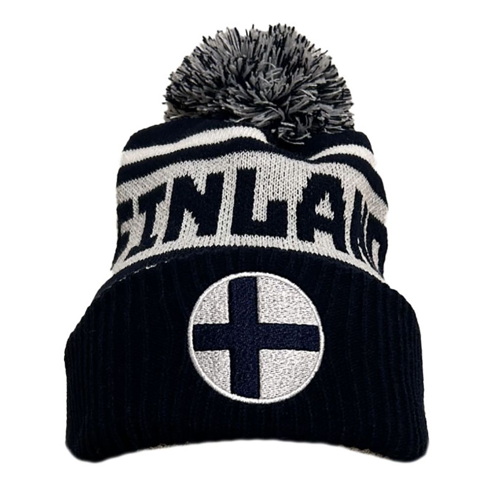 Stickad Mössa Pom Pom Finland
