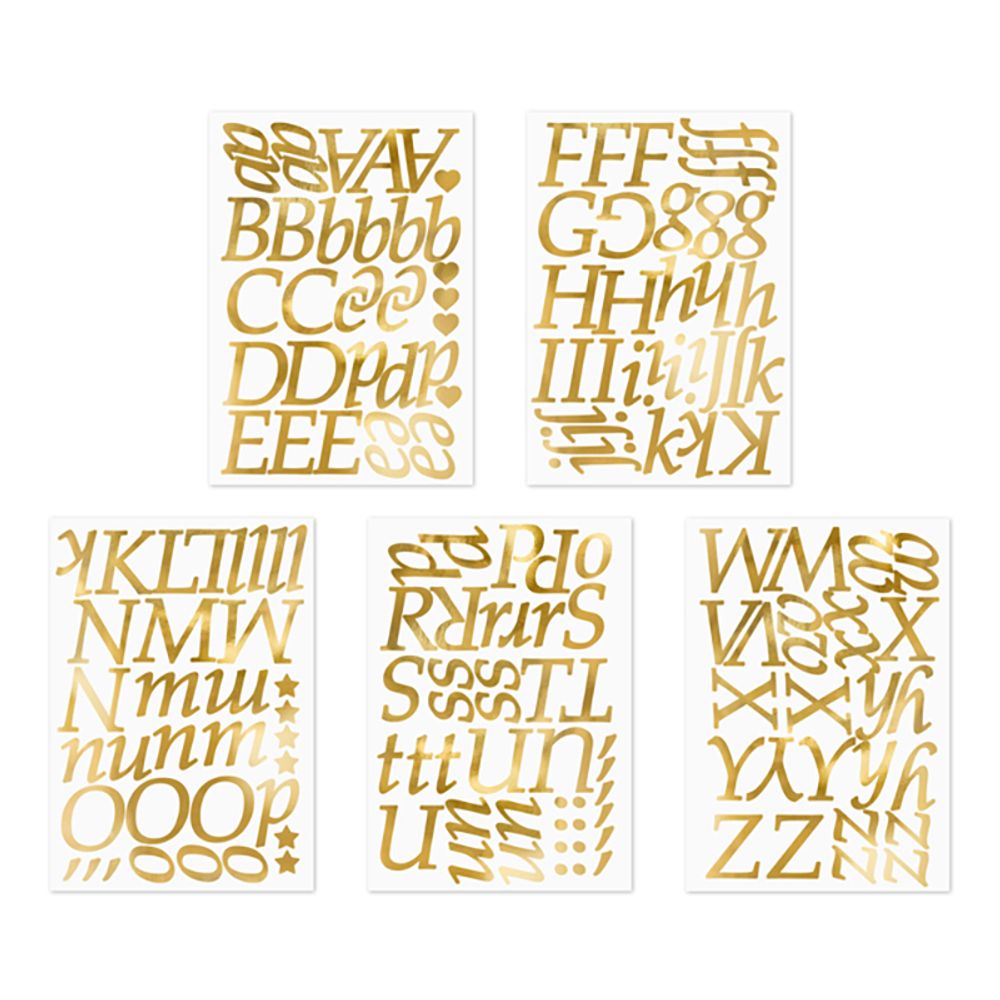 Stickers Bogstaver Guld Metallic