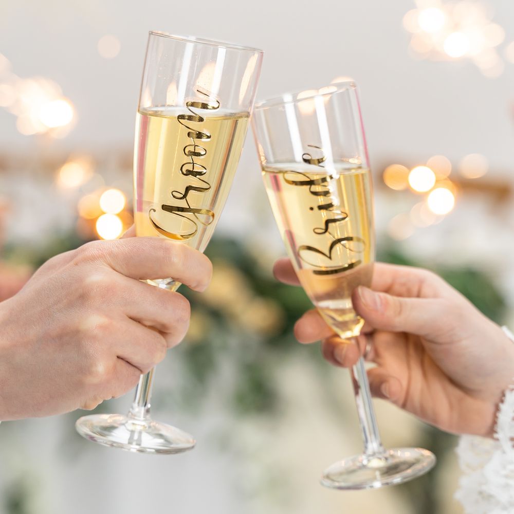 Stickers til Glas Bride & Groom