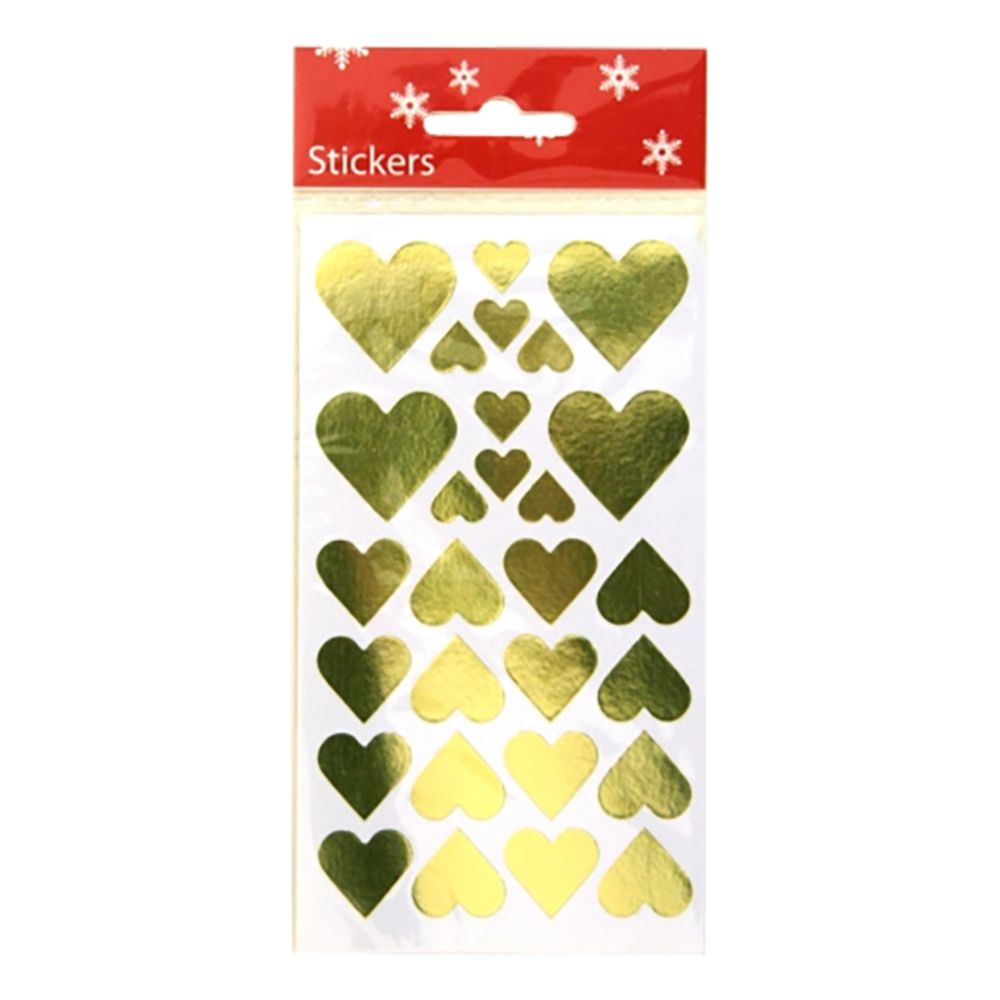 Stickershjerter Guld