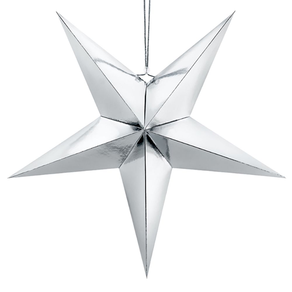 Stjärna i Papp Silver Metallic