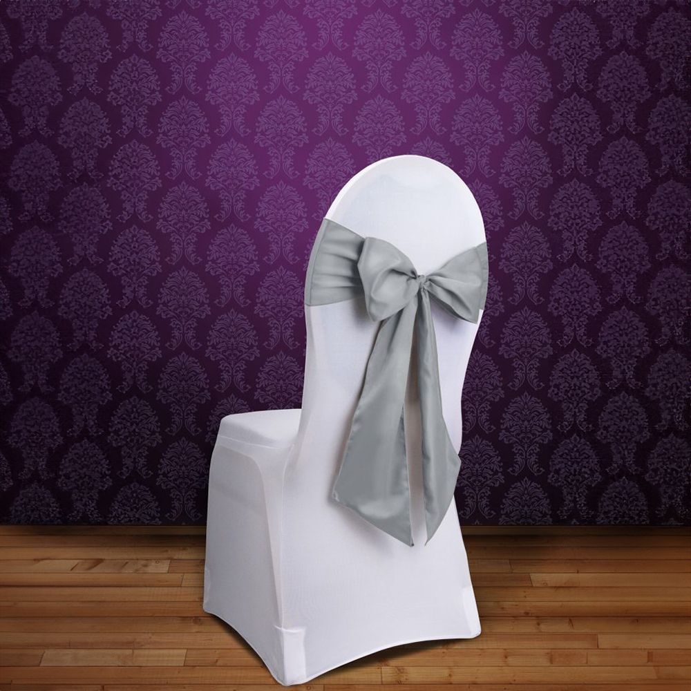 Stolsrosetter i Satin Silver