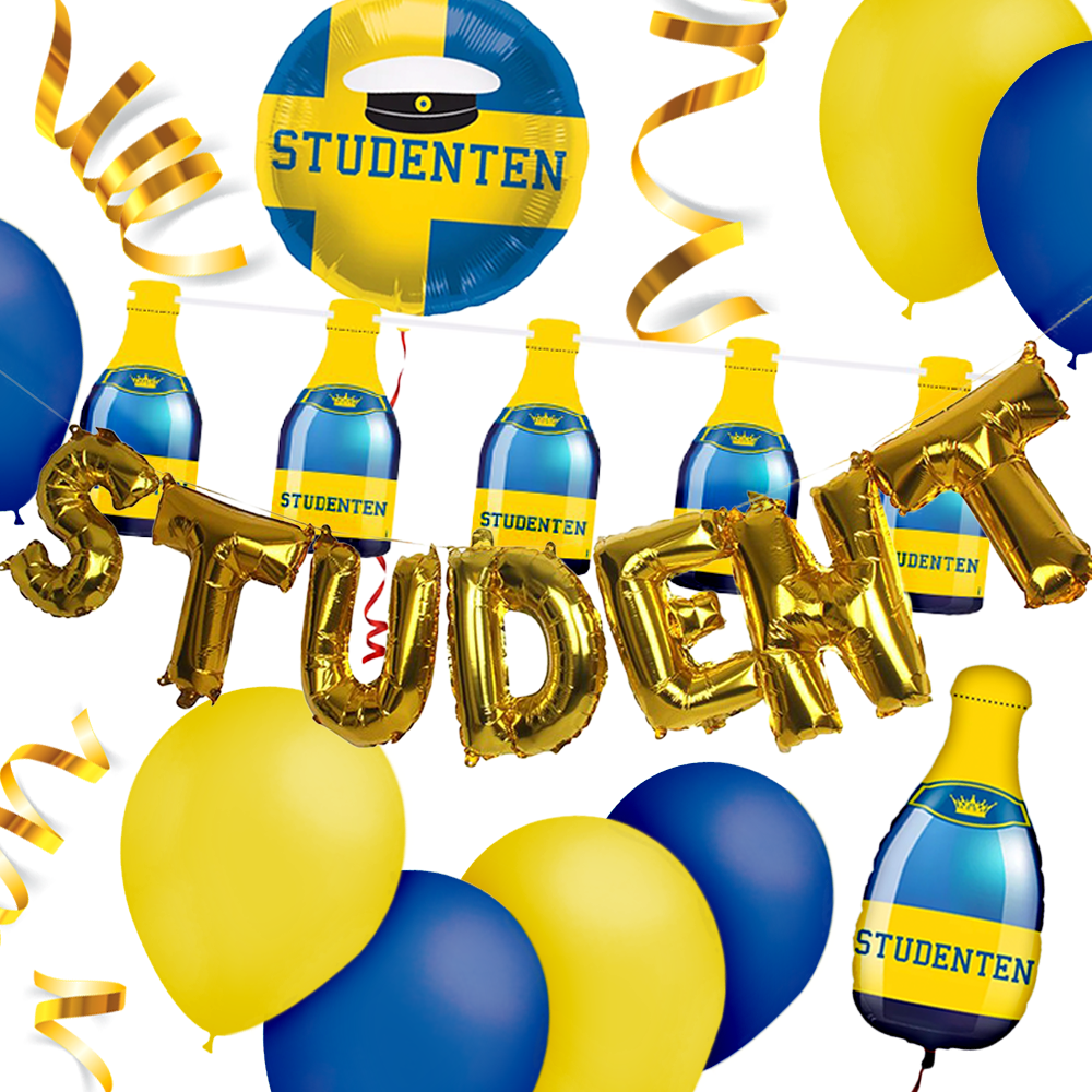 Studentdekoration Paket Klassisk Guld