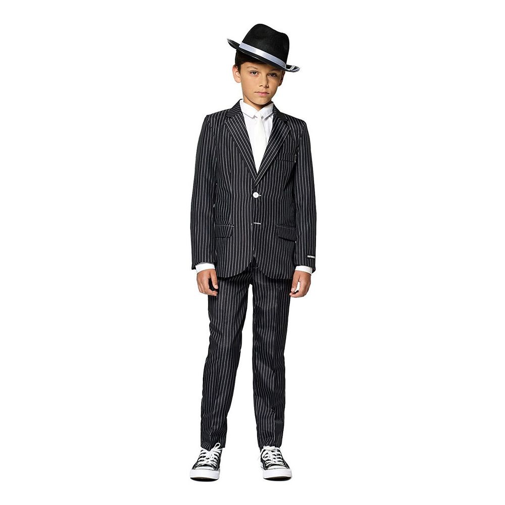 Suitmeister Boys Gangster Pinstripe Black Puku