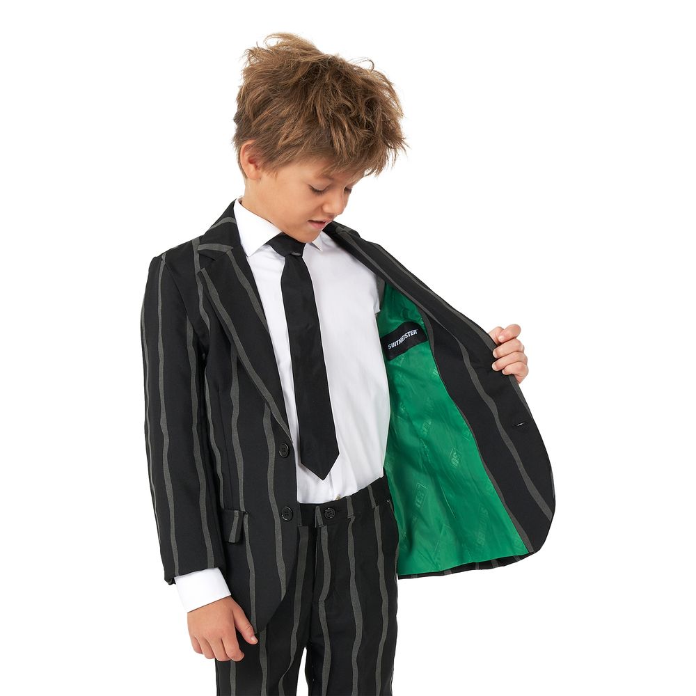 Suitmeister Boys Glow Pinstripe Musta Puku
