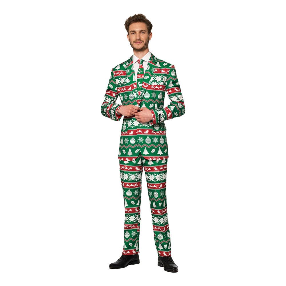 Suitmeister Christmas Green Nordic Jakkesæt