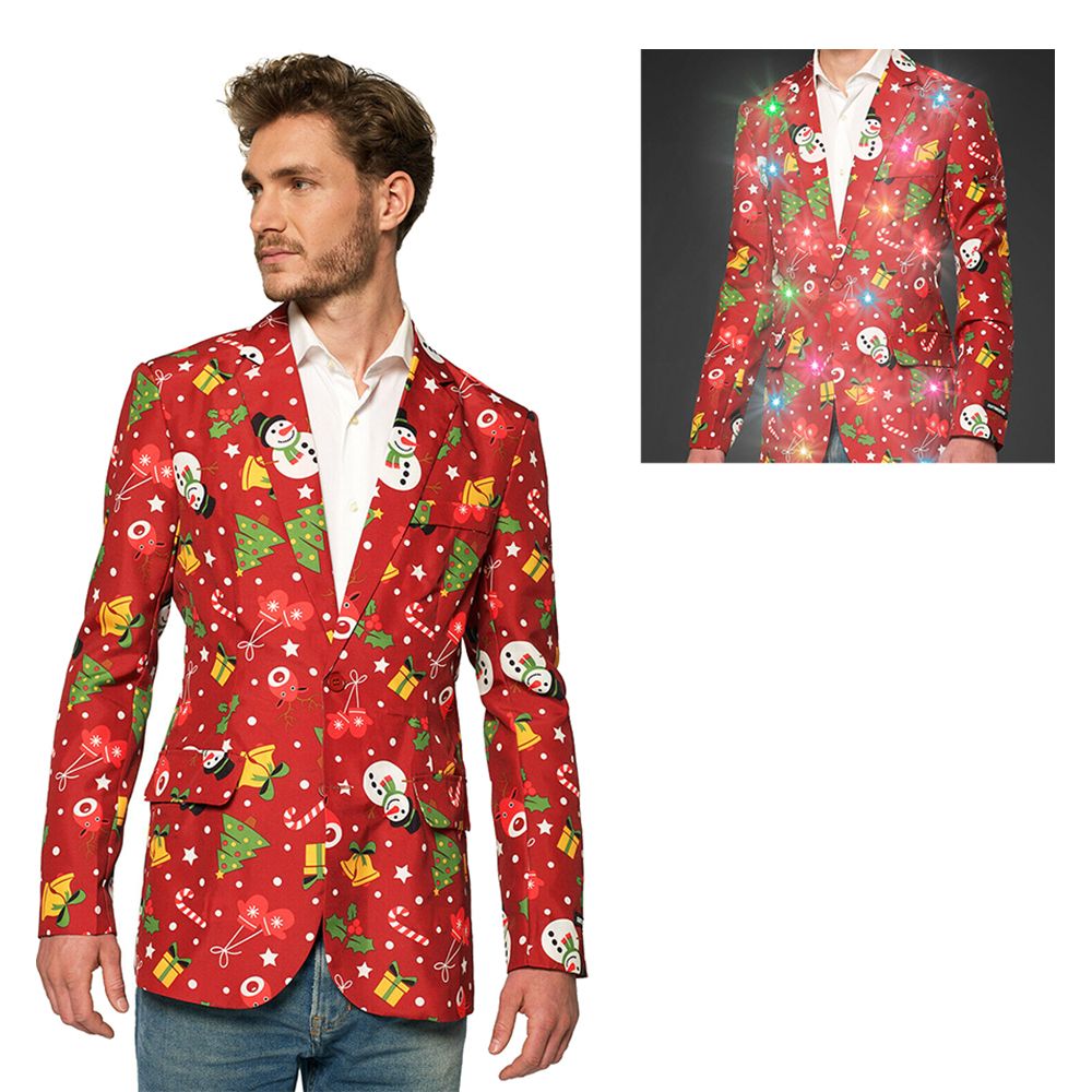 Suitmeister Christmas Red Icons Light Up Kavaj