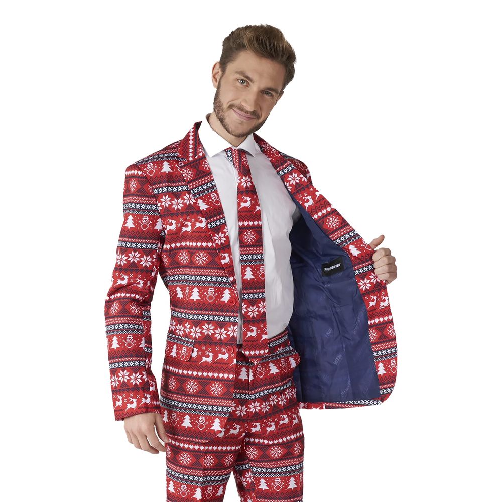 Suitmeister Nordic Pixel Röd Kostym