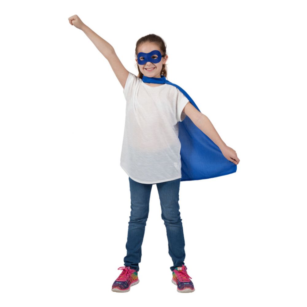 Superhelt Kappe med Maske Blå Barn