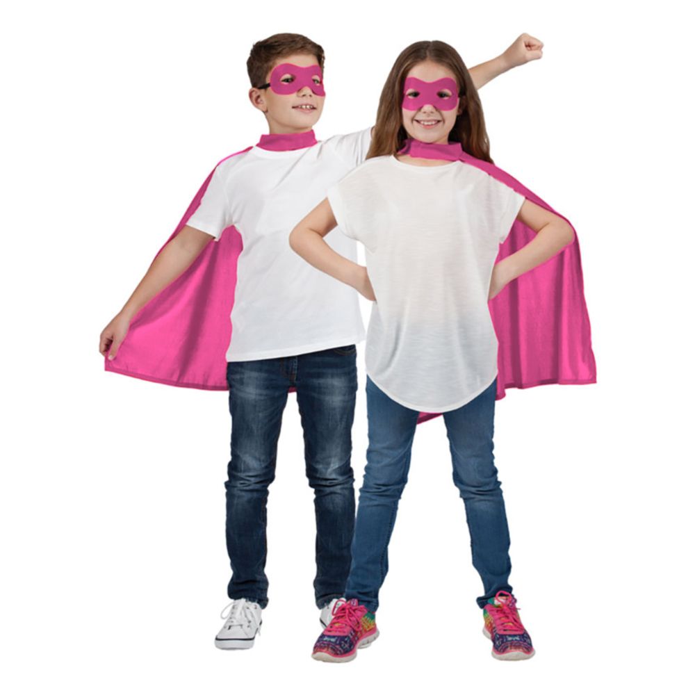 Superhelt Kappe med Maske Rosa Barn
