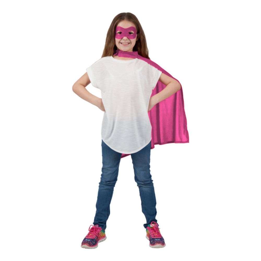 Superhelt Kappe med Maske Rosa Barn