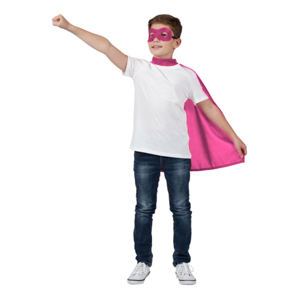 Superhelt Kappe med Maske Rosa Barn