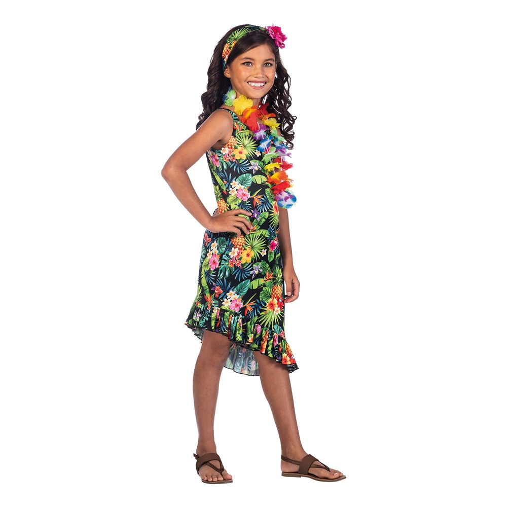 Sort Hawaii Kjole Børnekostume
