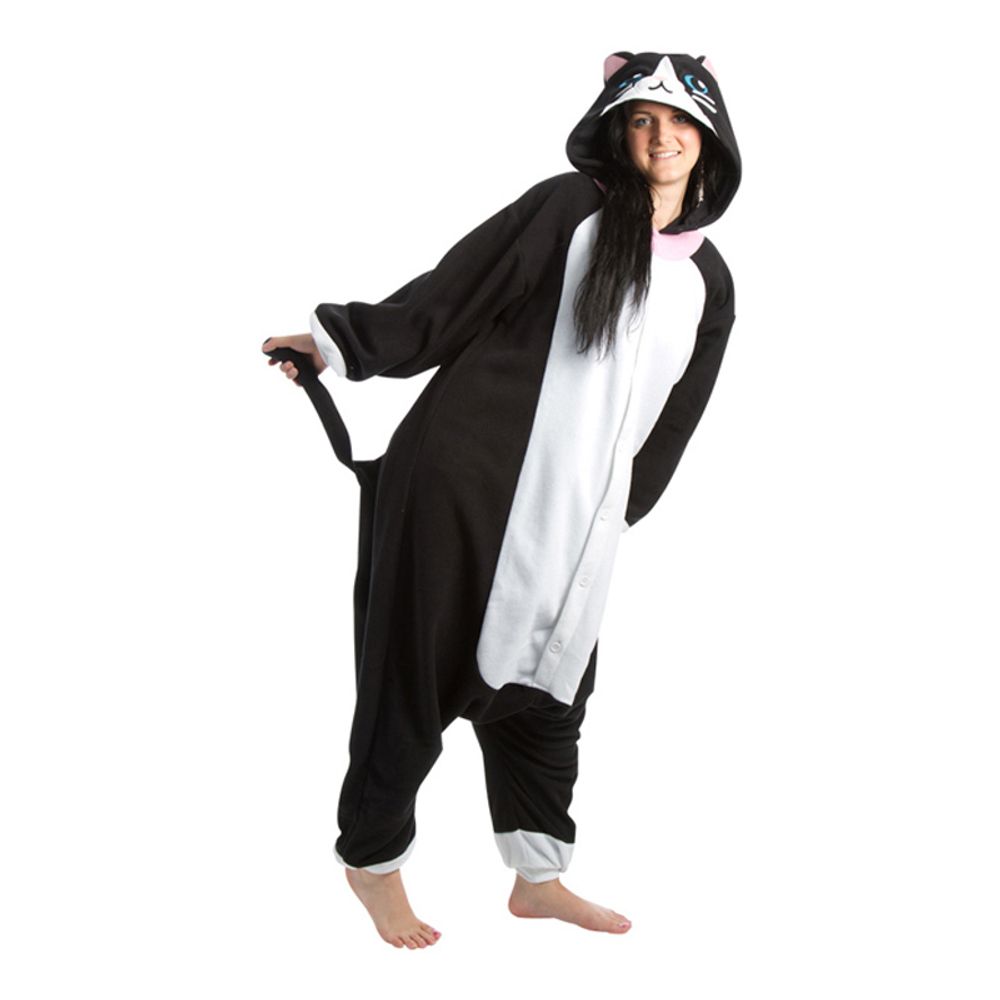Svart Katt Kigurumi