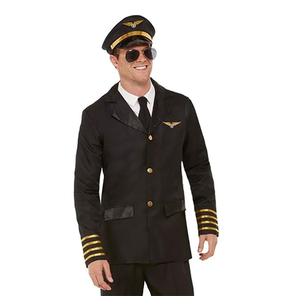 Svart Pilotjacka med Keps