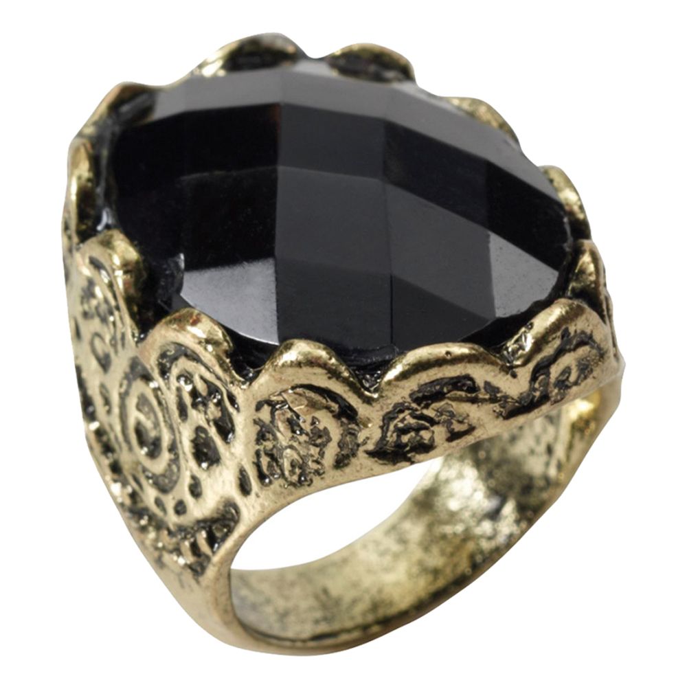 Steampunk Ring Musta Kivi