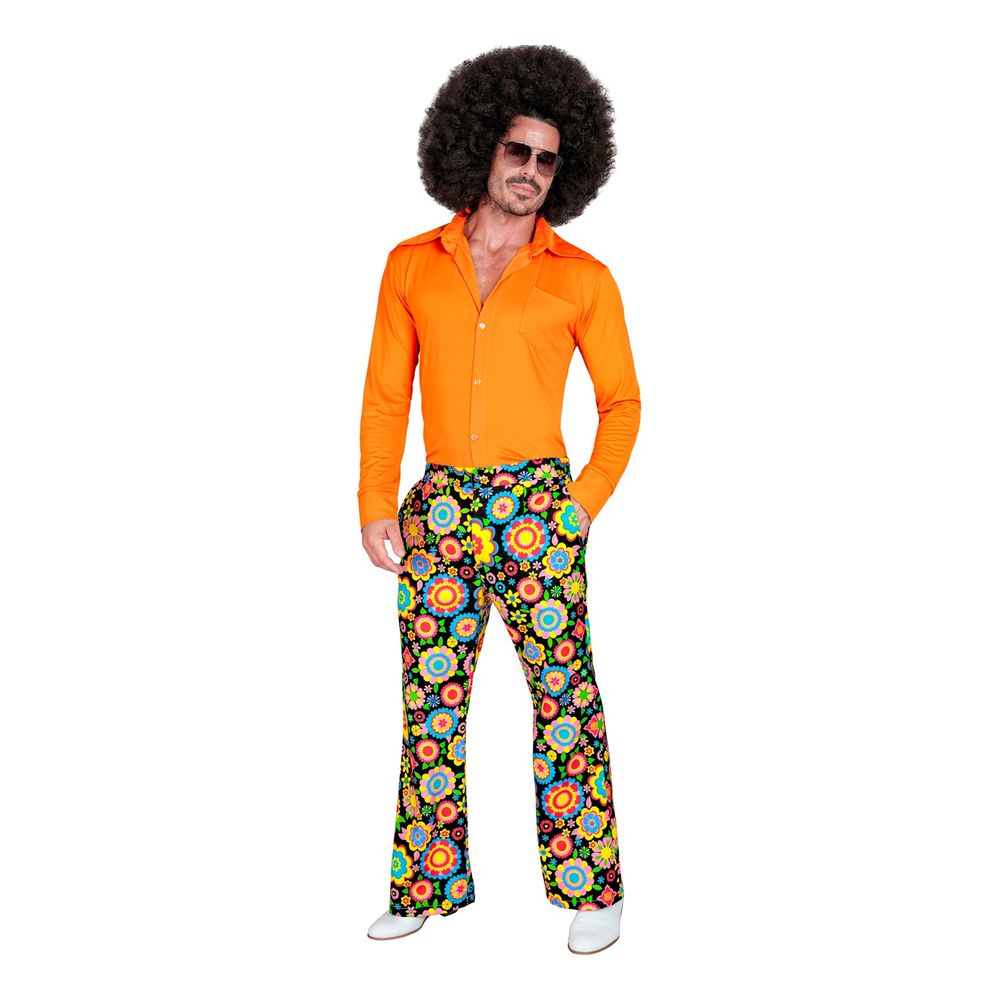 Svarte Flower Power Bukser Herre