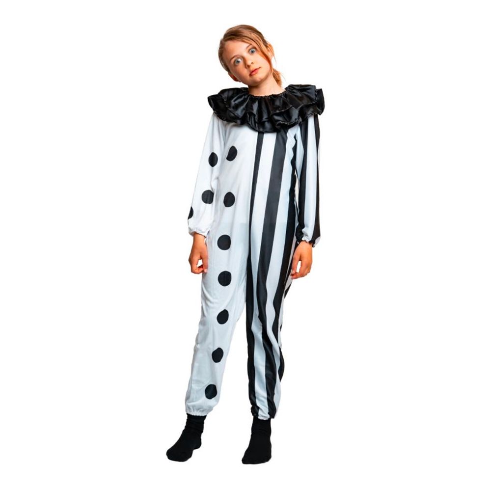 Sort/Hvid Klovn Børnekostume